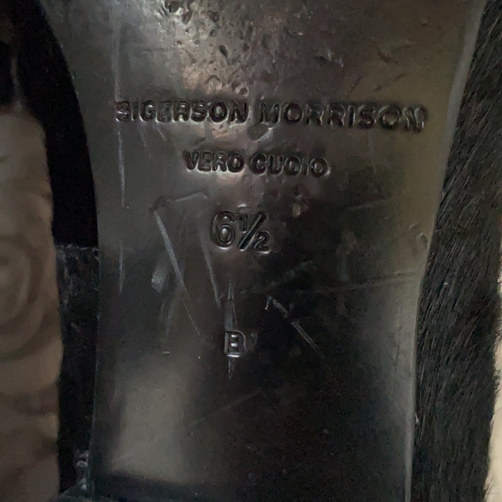 . Sigerson Morrison black pony hair chain loafers size 6.5! - Picture 6 of 6